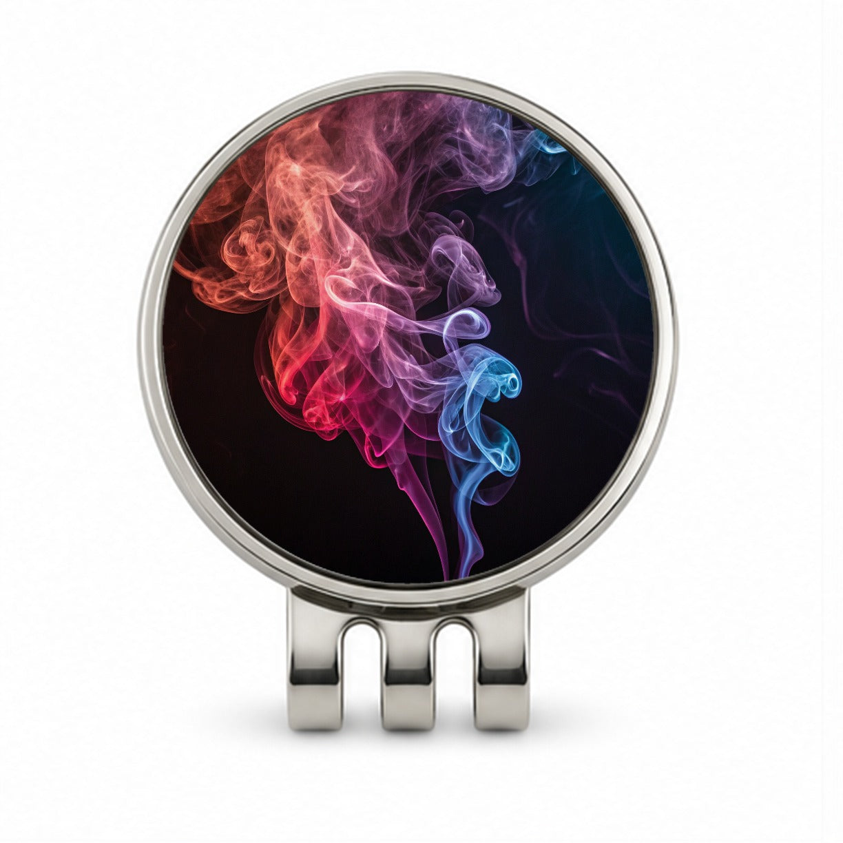 Colorful Smoke Curling Golf Hat Clip with Ball Marker