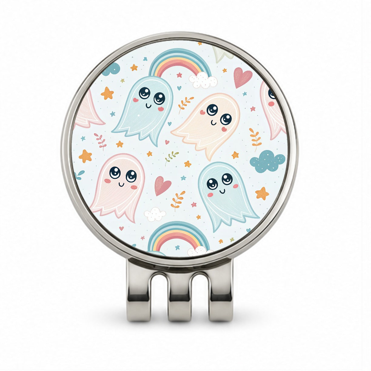 Cute Ghosts Hearts Rainbows Golf Hat Clip with Ball Marker