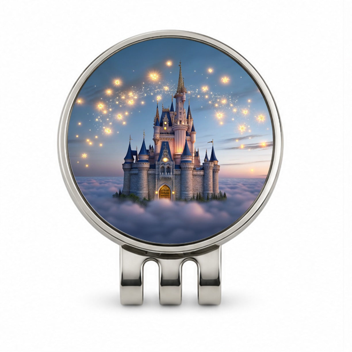 Floating Castle Above Clouds Golf Hat Clip with Ball Marker