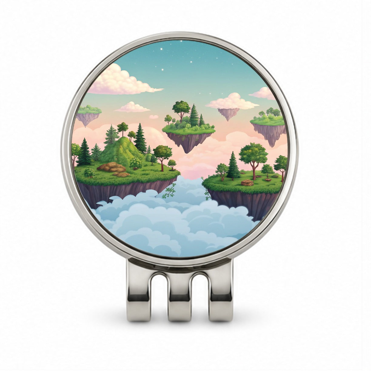 Floating Islands In The Sky Golf Hat Clip with Ball Marker