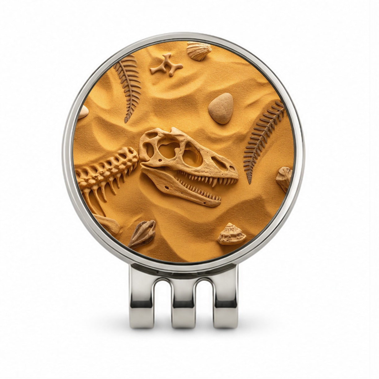 Fossils Dinosaur Bones Scattered On Sand Golf Hat Clip with Ball Marker