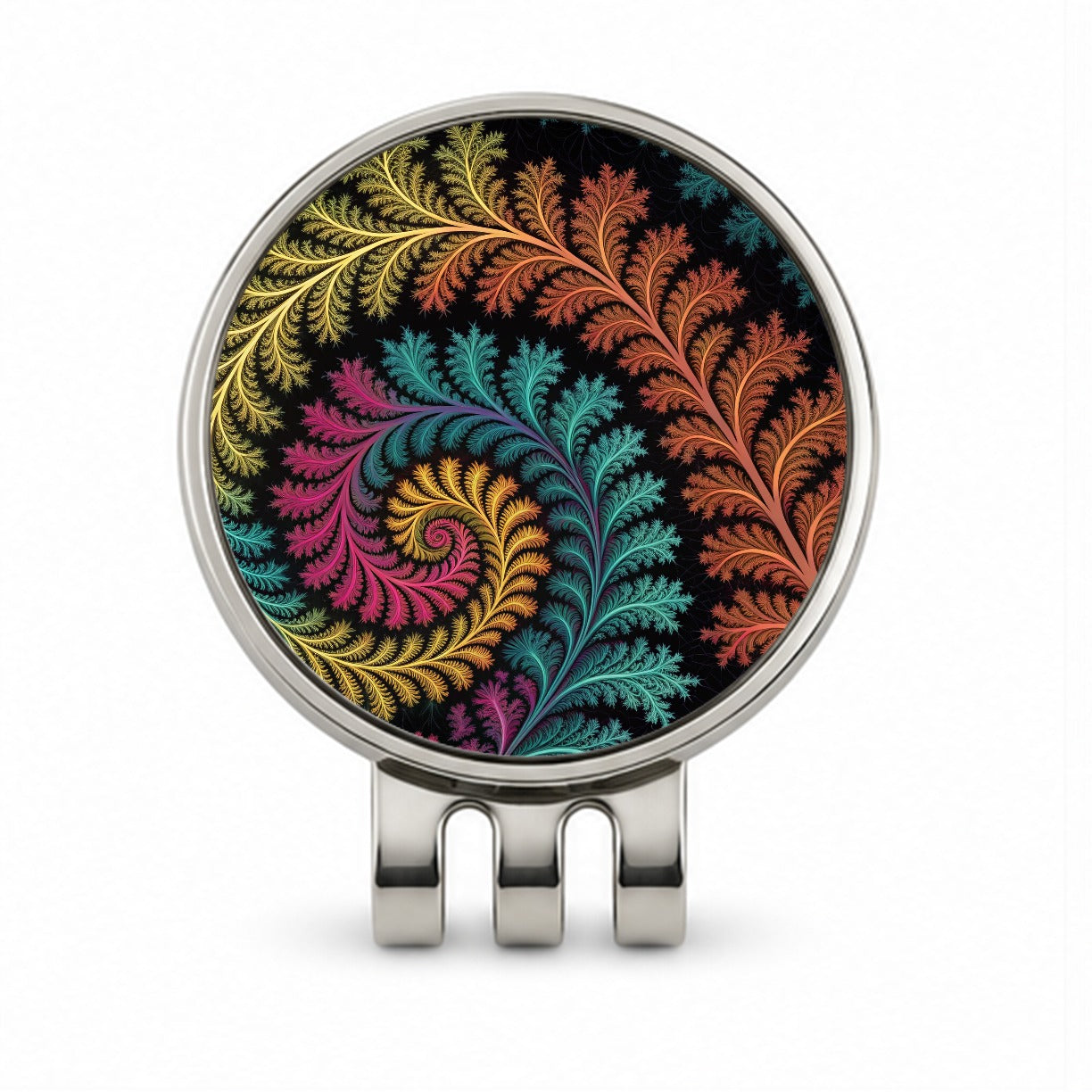 Fractal Geometry Colorful Golf Hat Clip with Ball Marker