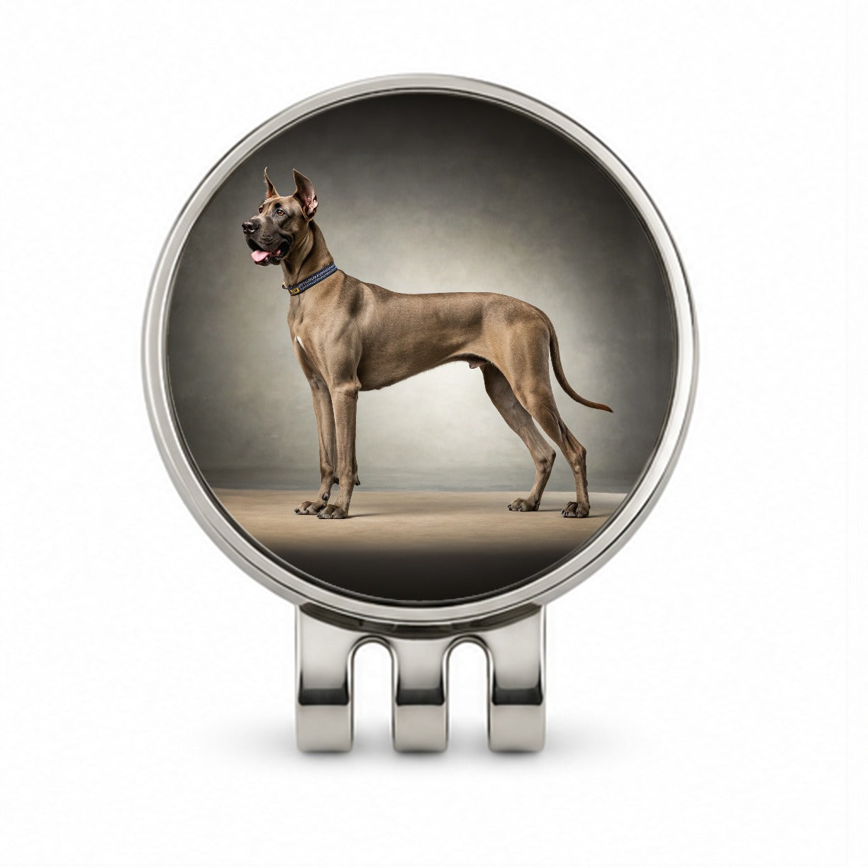 Great Dane Standing Photo Golf Hat Clip with Ball Marker