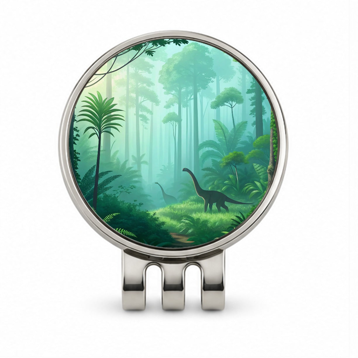 Jurassic Jungle Dinosaurs Golf Hat Clip with Ball Marker