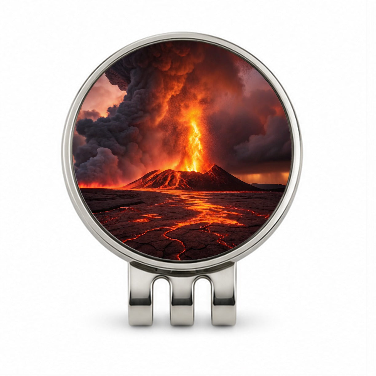 Kilauea Volcano Erupting Hawaii Golf Hat Clip with Ball Marker