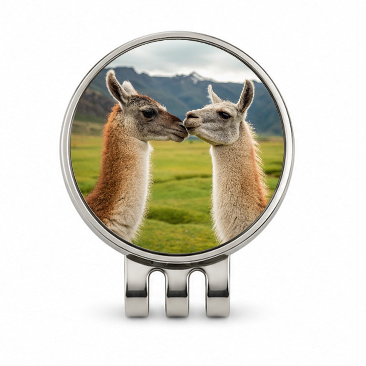 Llamas Kissing Love Golf Hat Clip with Ball Marker