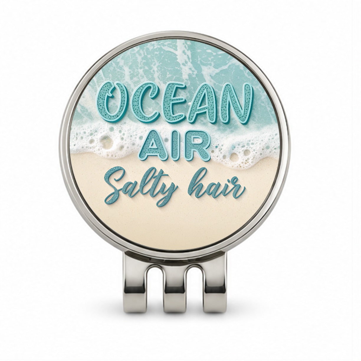 Ocean Air Salty Hair Sea Foam Beach Golf Hat Clip with Ball Marker