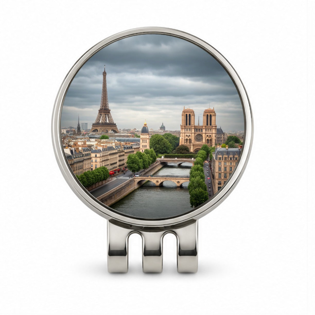 Paris France Travel Eiffel Tower Notre-Dame City Golf Hat Clip with Ball Marker
