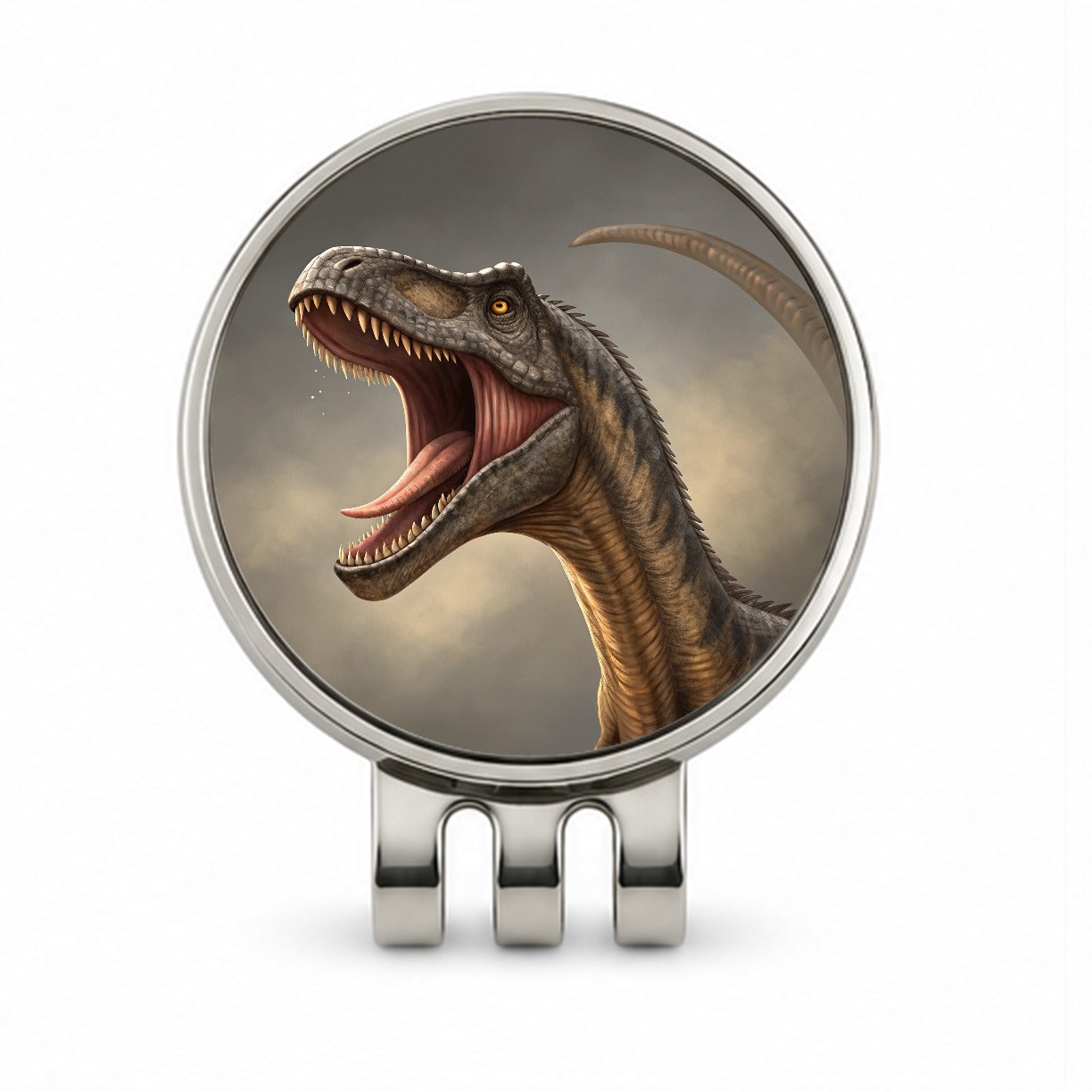 Roaring Diplodocus Dinosaur Golf Hat Clip with Ball Marker