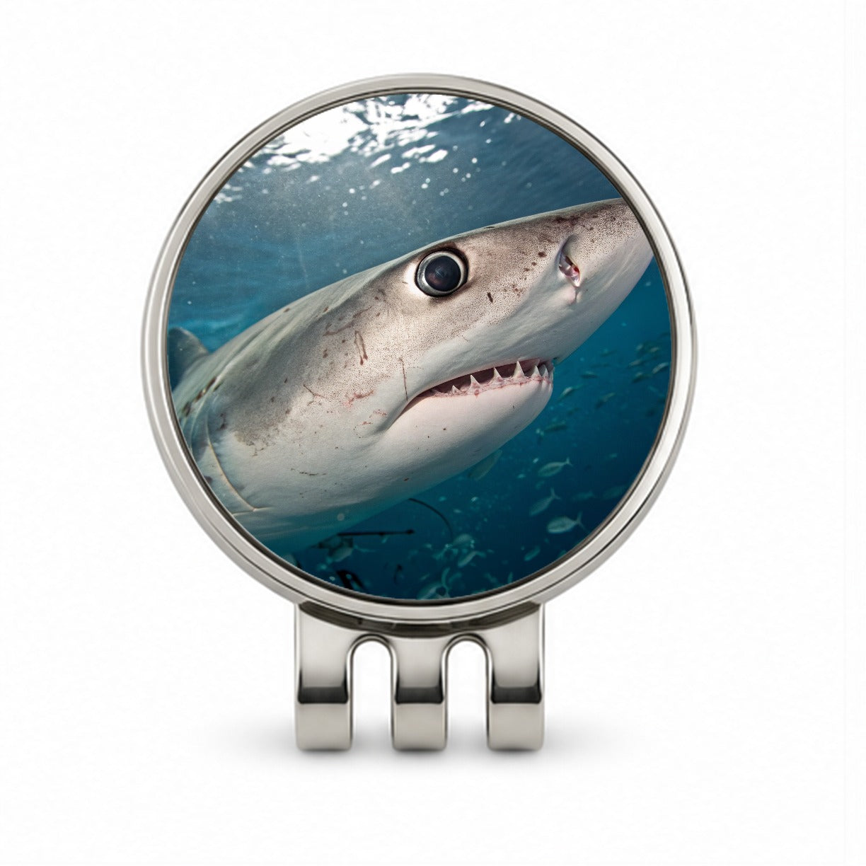 Shark Eye Close Up Ocean Golf Hat Clip with Ball Marker