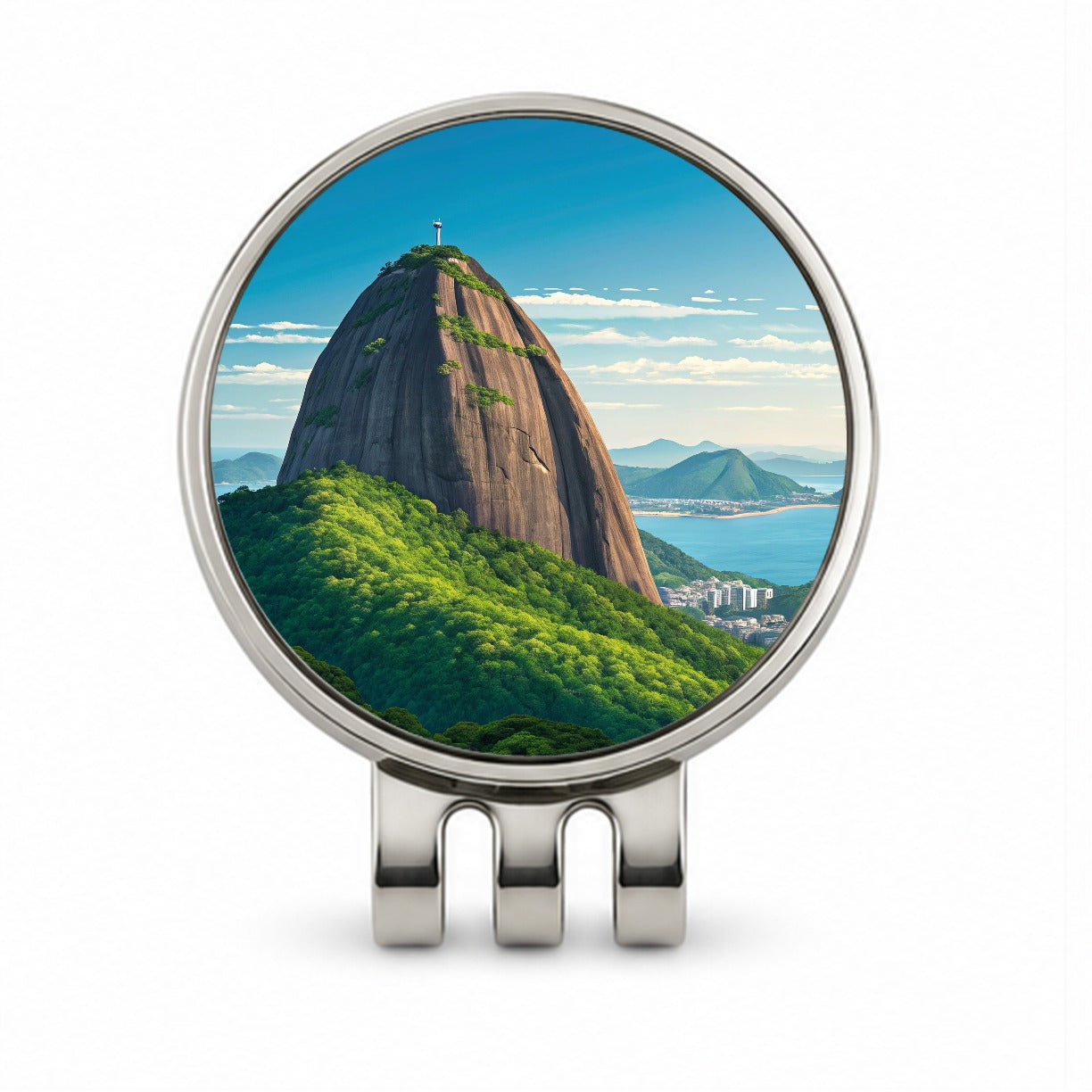 Sugarloaf Mountain Rio de Janeiro Brazil Golf Hat Clip with Ball Marker