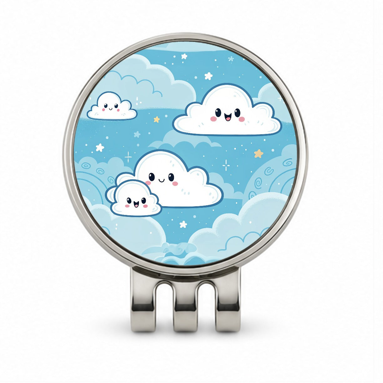 Sweet Puffy Clouds Kawaii Style Golf Hat Clip with Ball Marker