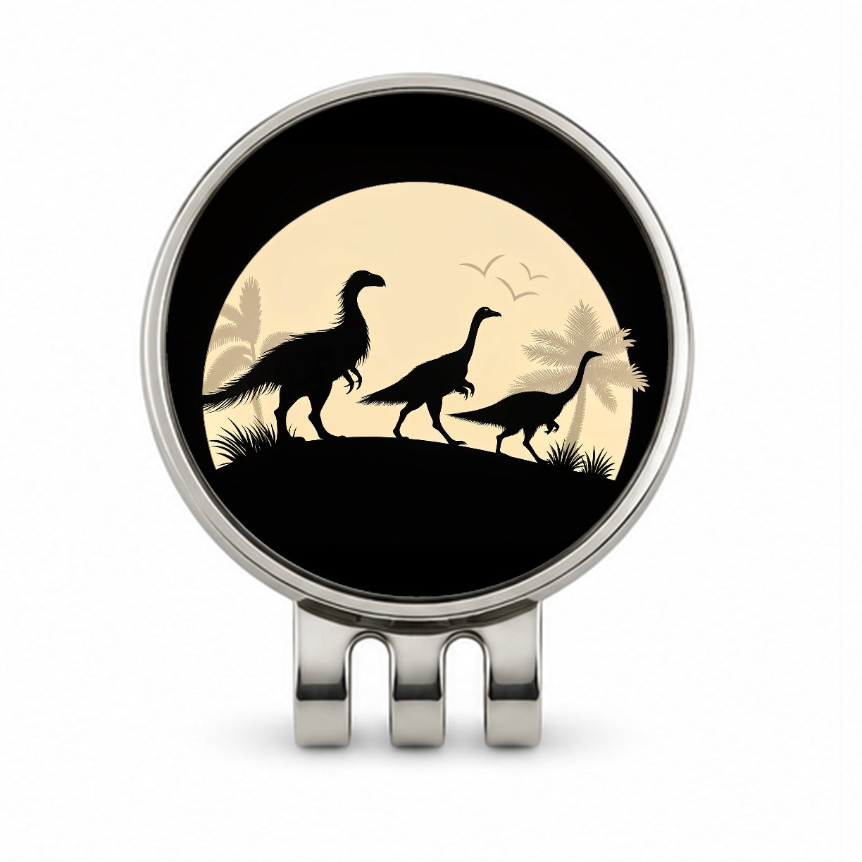 Therizinosaurus Silhouettes Dinosaurs Golf Hat Clip with Ball Marker