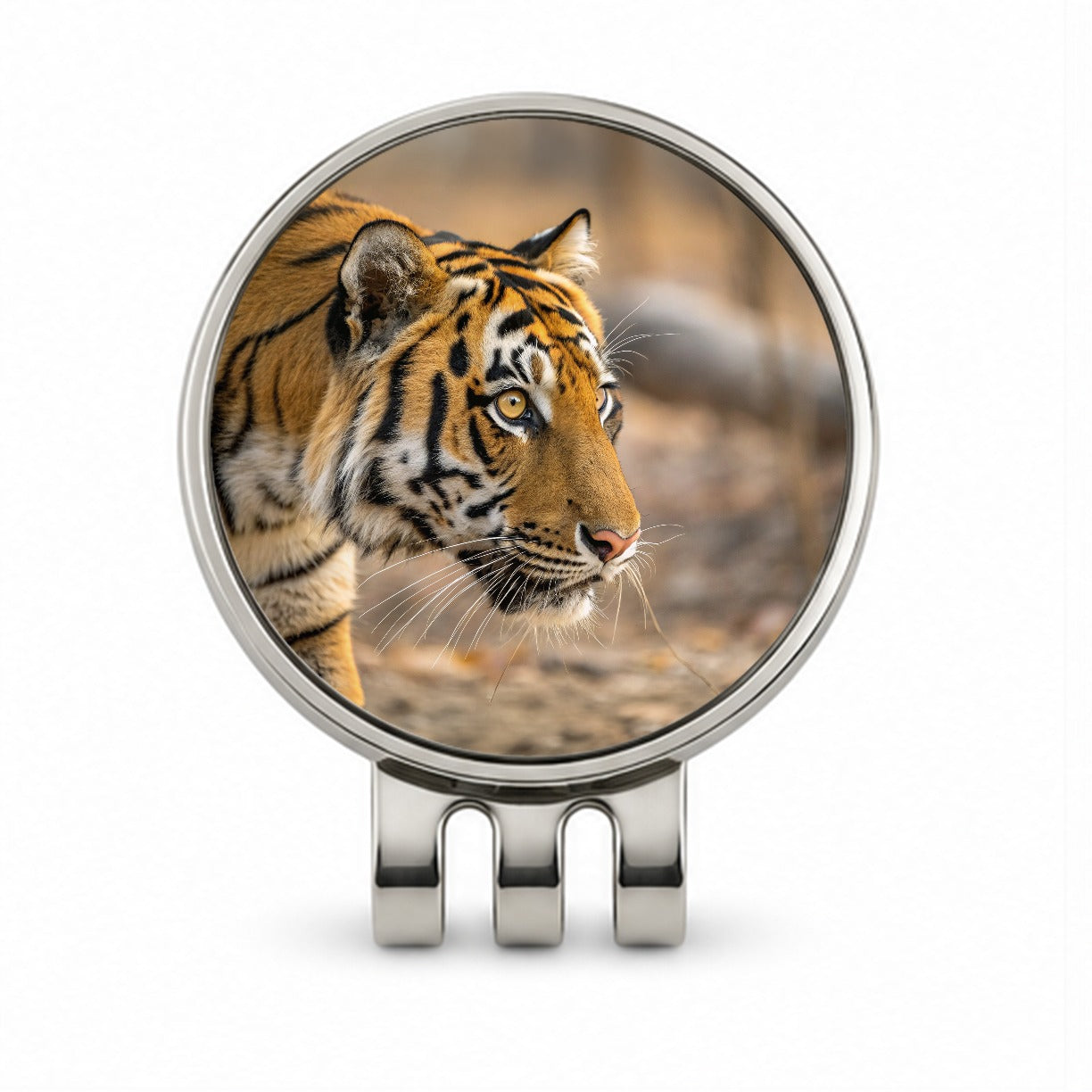 Tiger Eyes Close Up Golf Hat Clip with Ball Marker