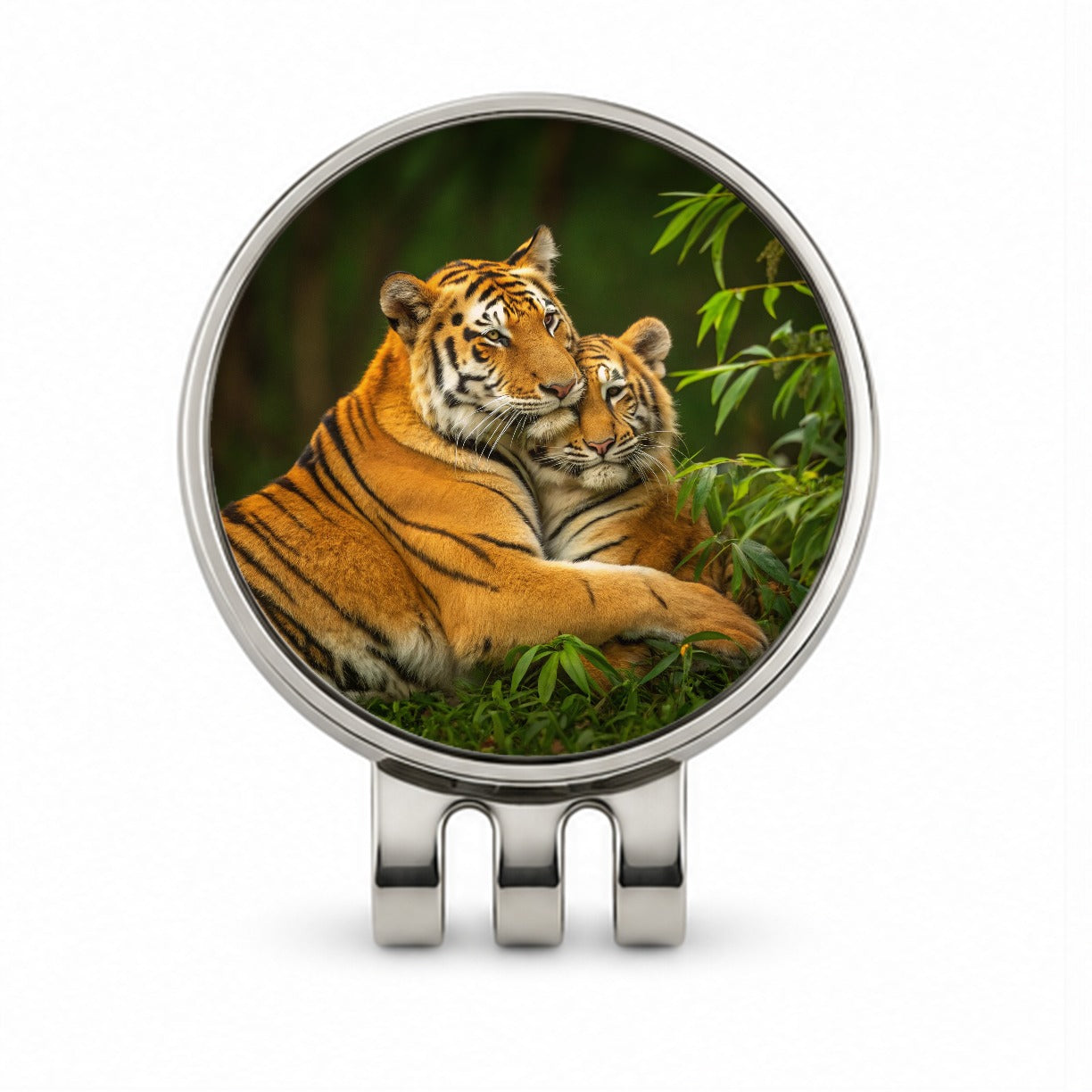 Tigers Hugging Love Golf Hat Clip with Ball Marker