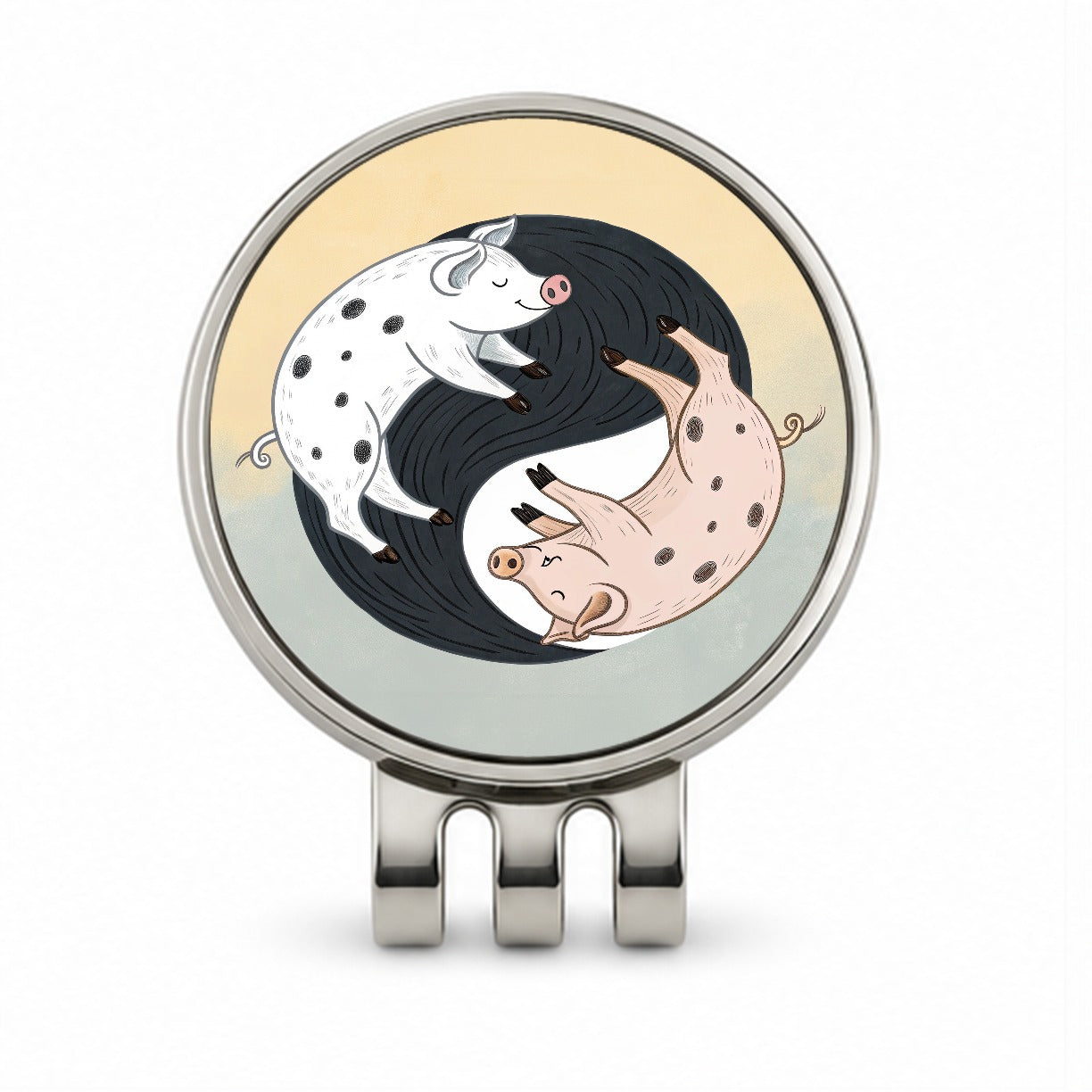Two Pigs Yin Yang Sweet Golf Hat Clip with Ball Marker