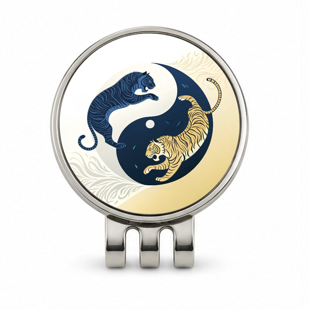 Two Tigers Yin Yang Golf Hat Clip with Ball Marker