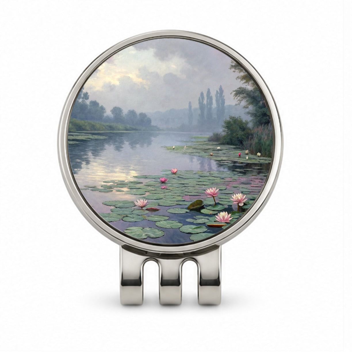Water Lilies Inspired By Claude Monet Beautiful Golf Hat Clip with Ball Marker