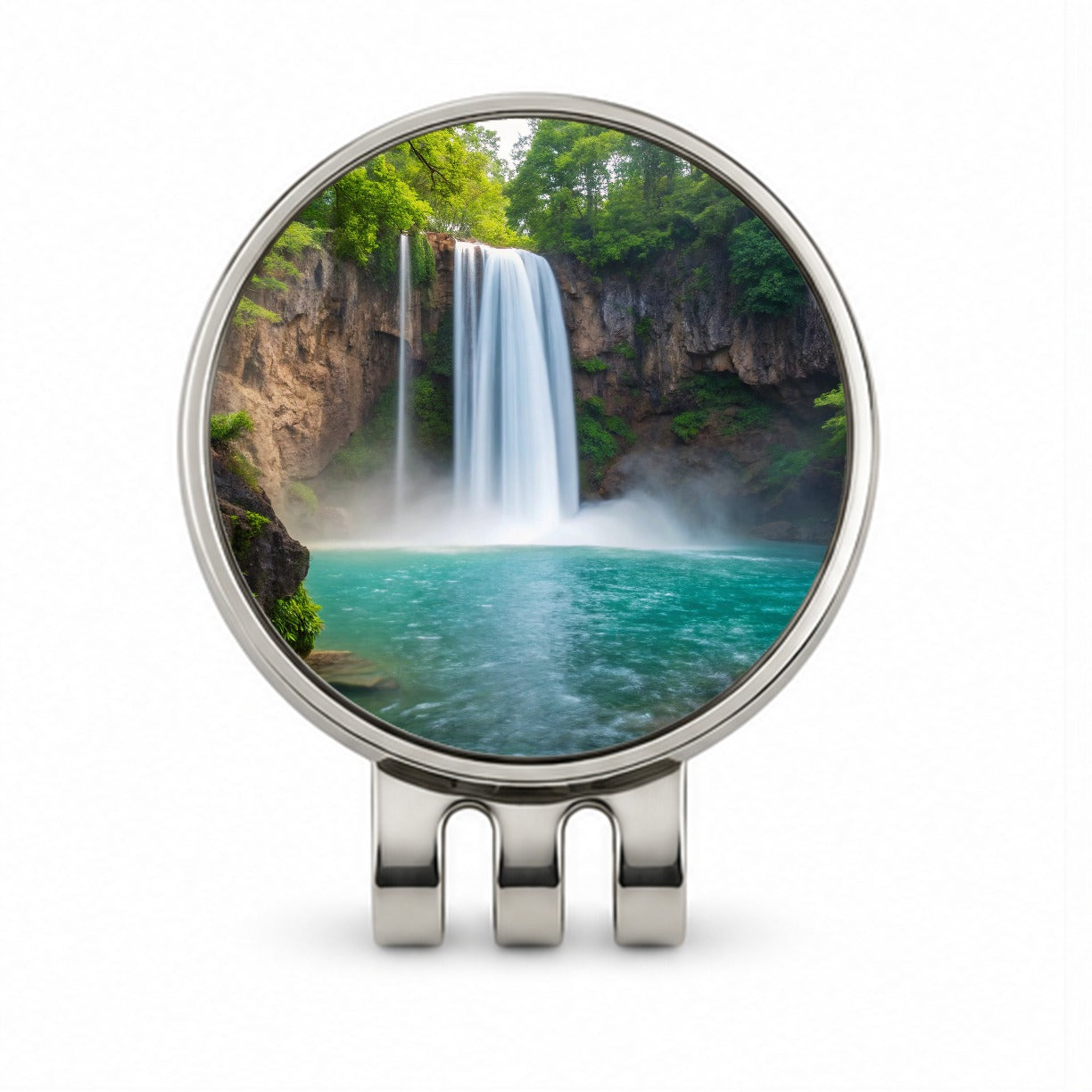 Waterfalls Stunning Golf Hat Clip with Ball Marker