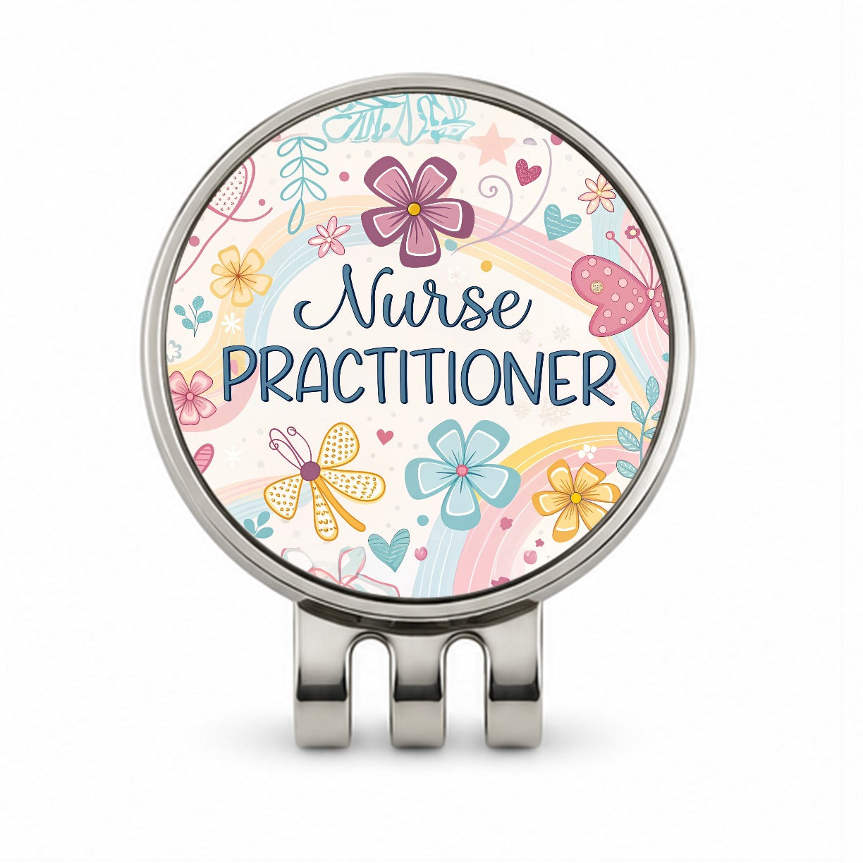 Nurse Practitioner Appreciation Coquette Bows Flowers Golf Hat Clip with Ball Marker