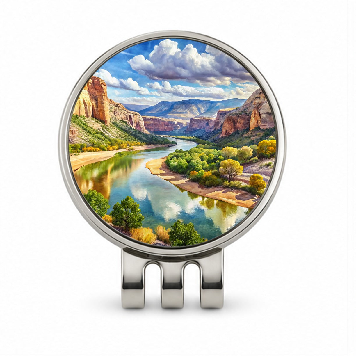 Dinosaur National Monument Colorado, Utah Watercolor Style Golf Hat Clip with Ball Marker