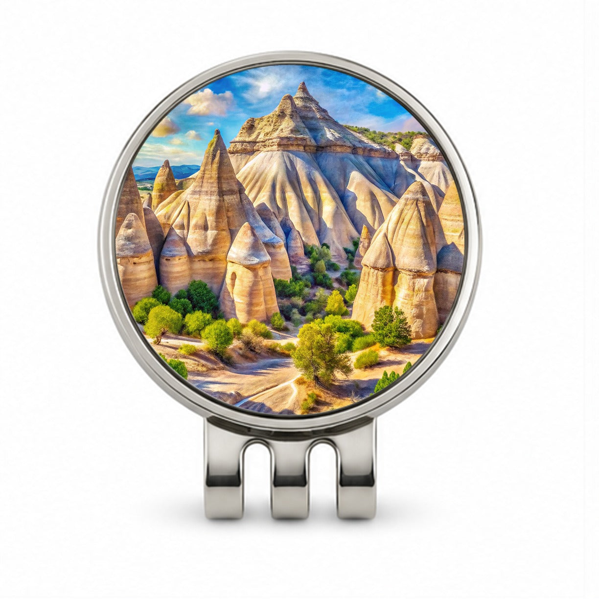 Kasha - Katuwe Tent Rocks National Monument New Mexico Watercolor Style Golf Hat Clip with Ball Marker