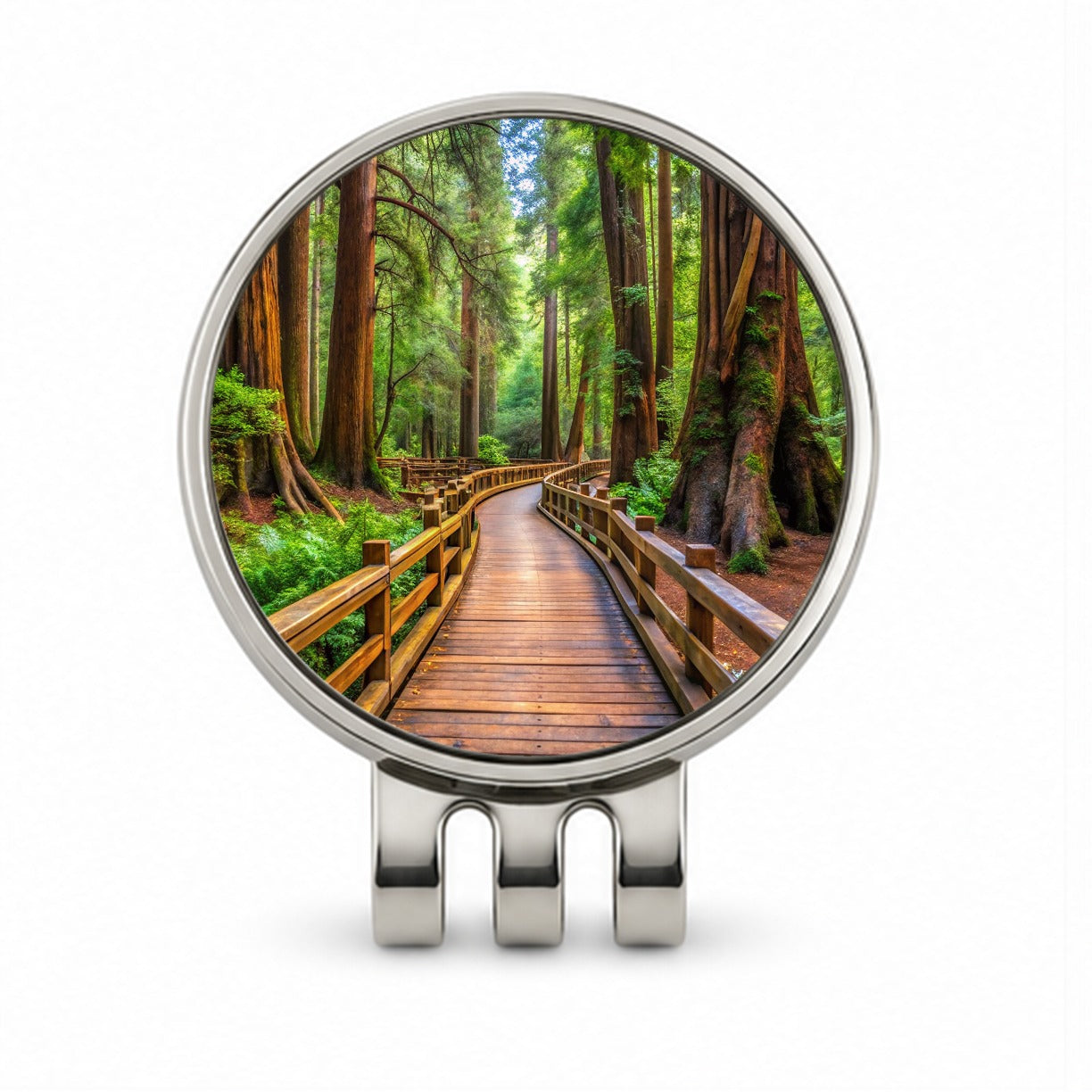 Muir Woods National Monument California Watercolor Style Golf Hat Clip with Ball Marker