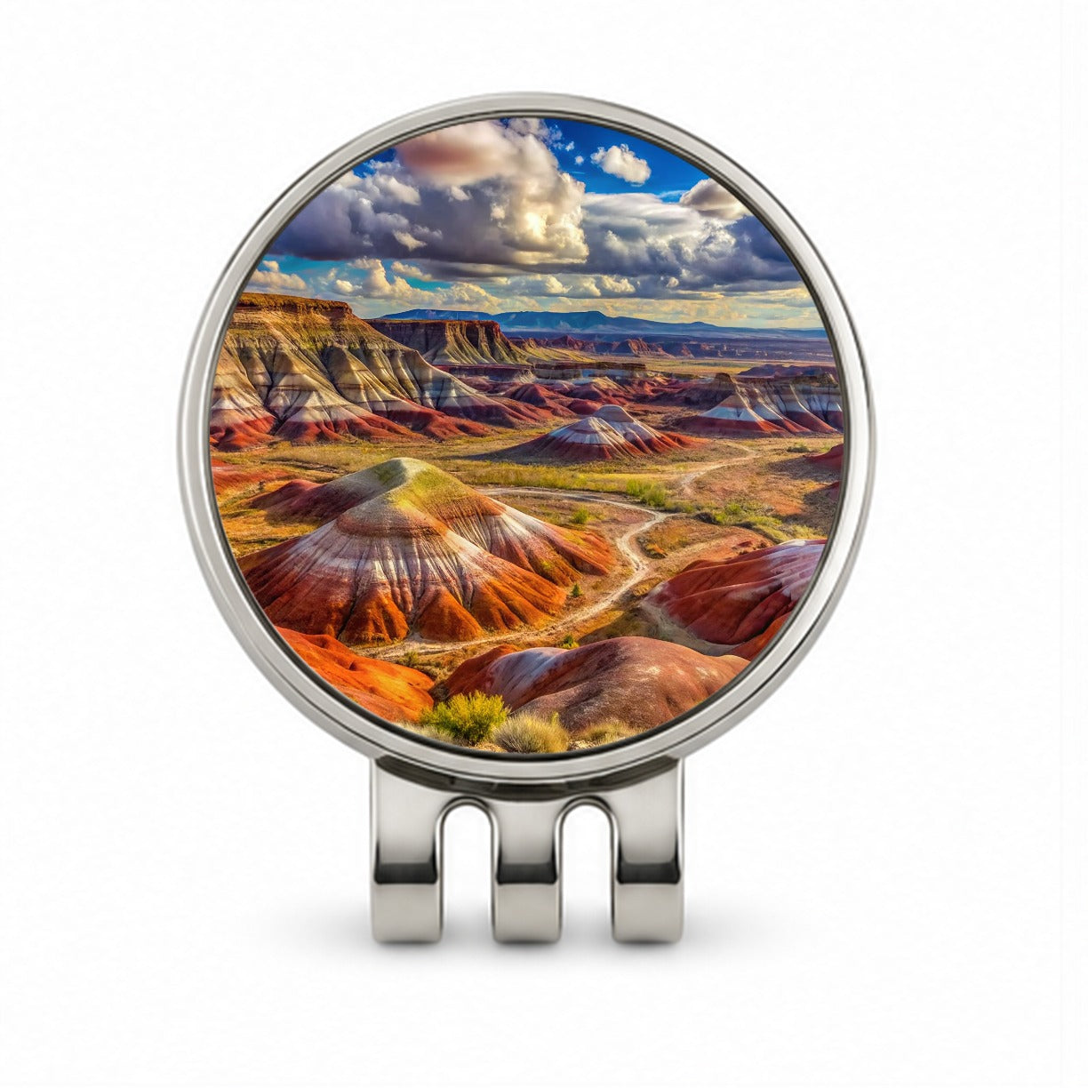 Petrified Forest National Park Arizona Watercolor Style Golf Hat Clip with Ball Marker