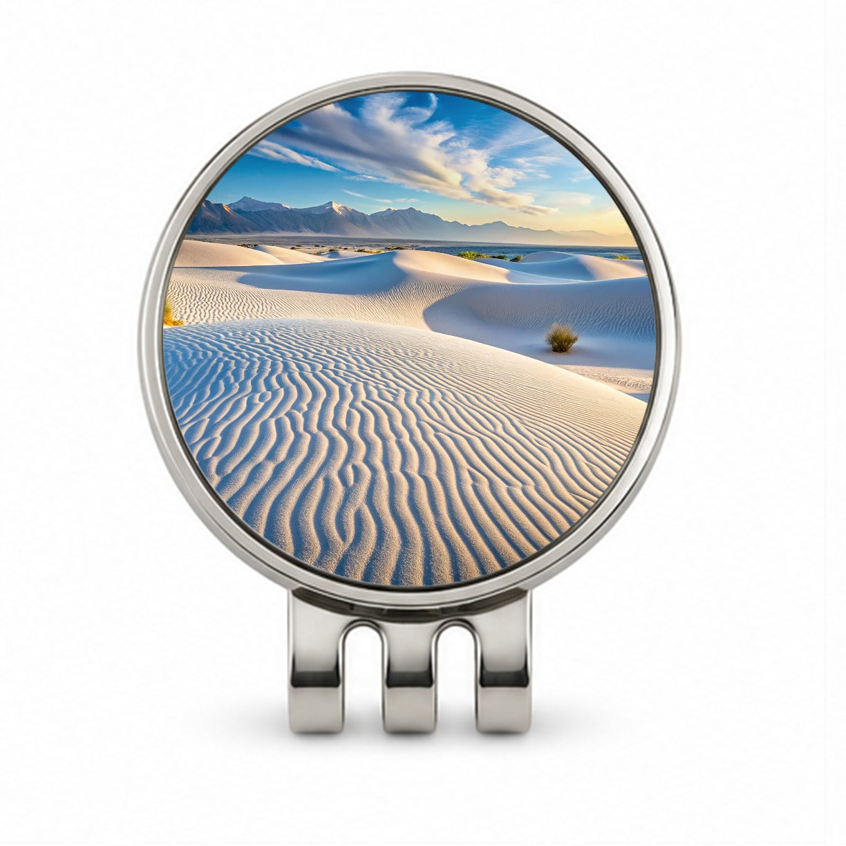White Sands National Park New Mexico Watercolor Style Golf Hat Clip with Ball Marker