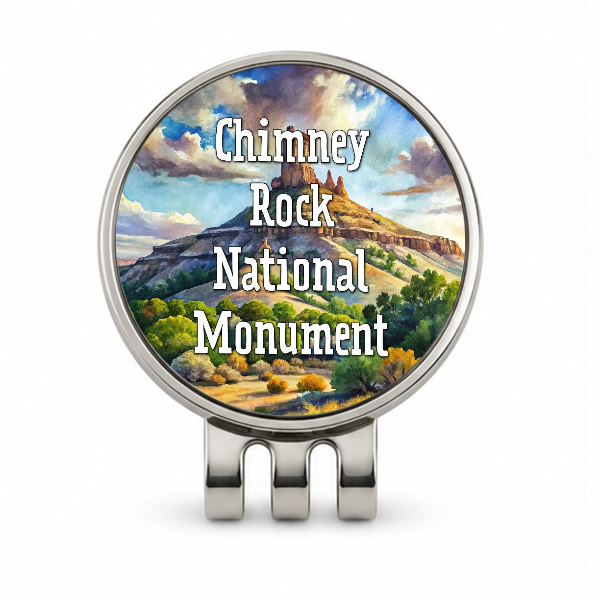 Chimney Rock National Monument Colorado Golf Hat Clip with Ball Marker
