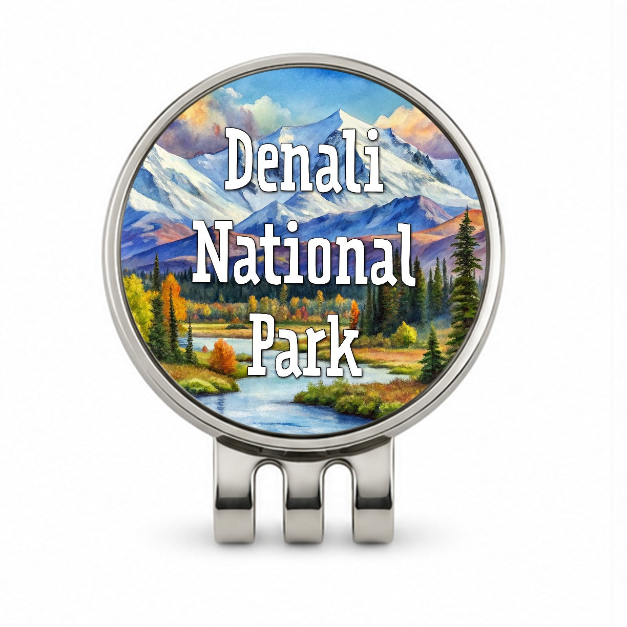 Denali National Park Alaska Golf Hat Clip with Ball Marker