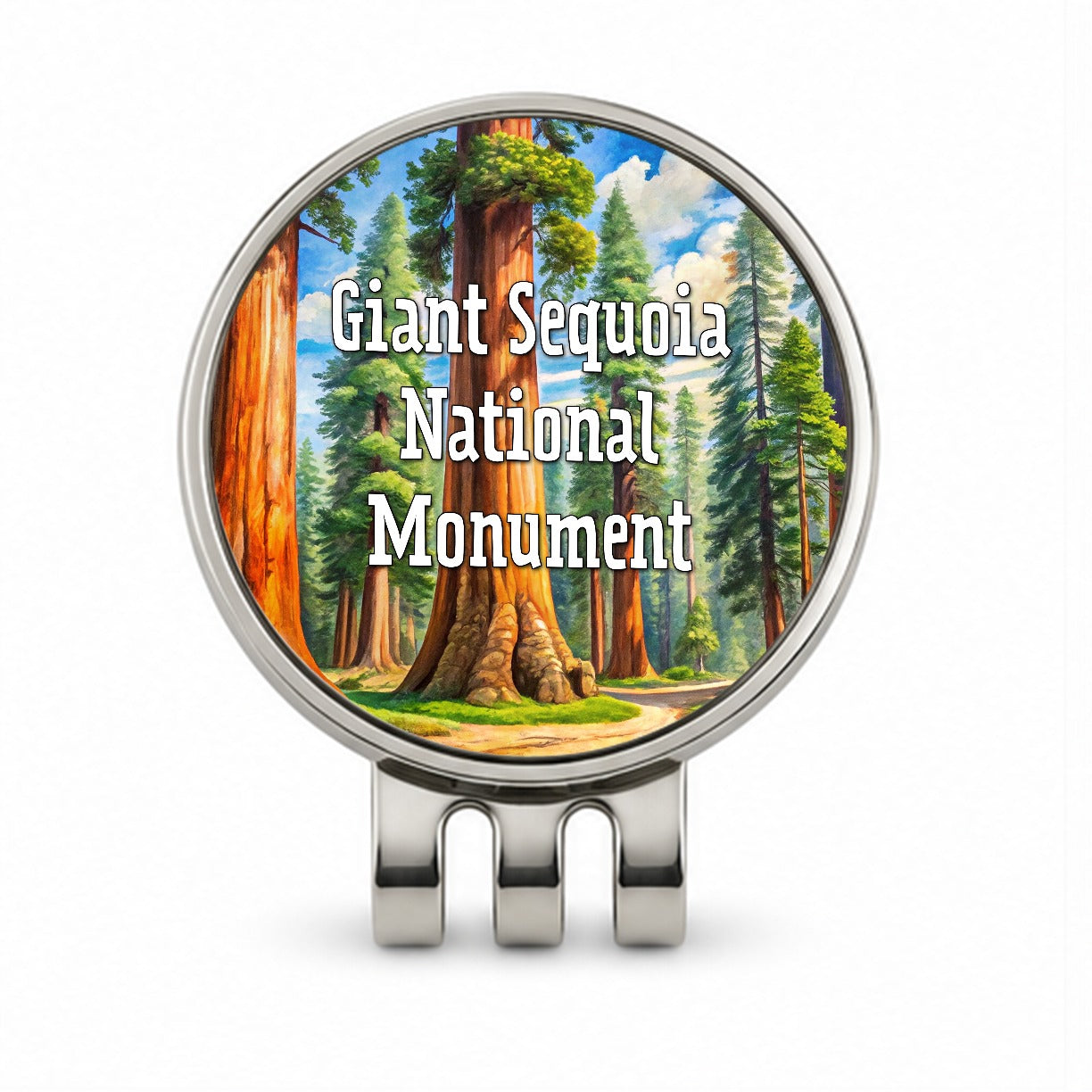 Giant Sequoia National Monument California Golf Hat Clip with Ball Marker