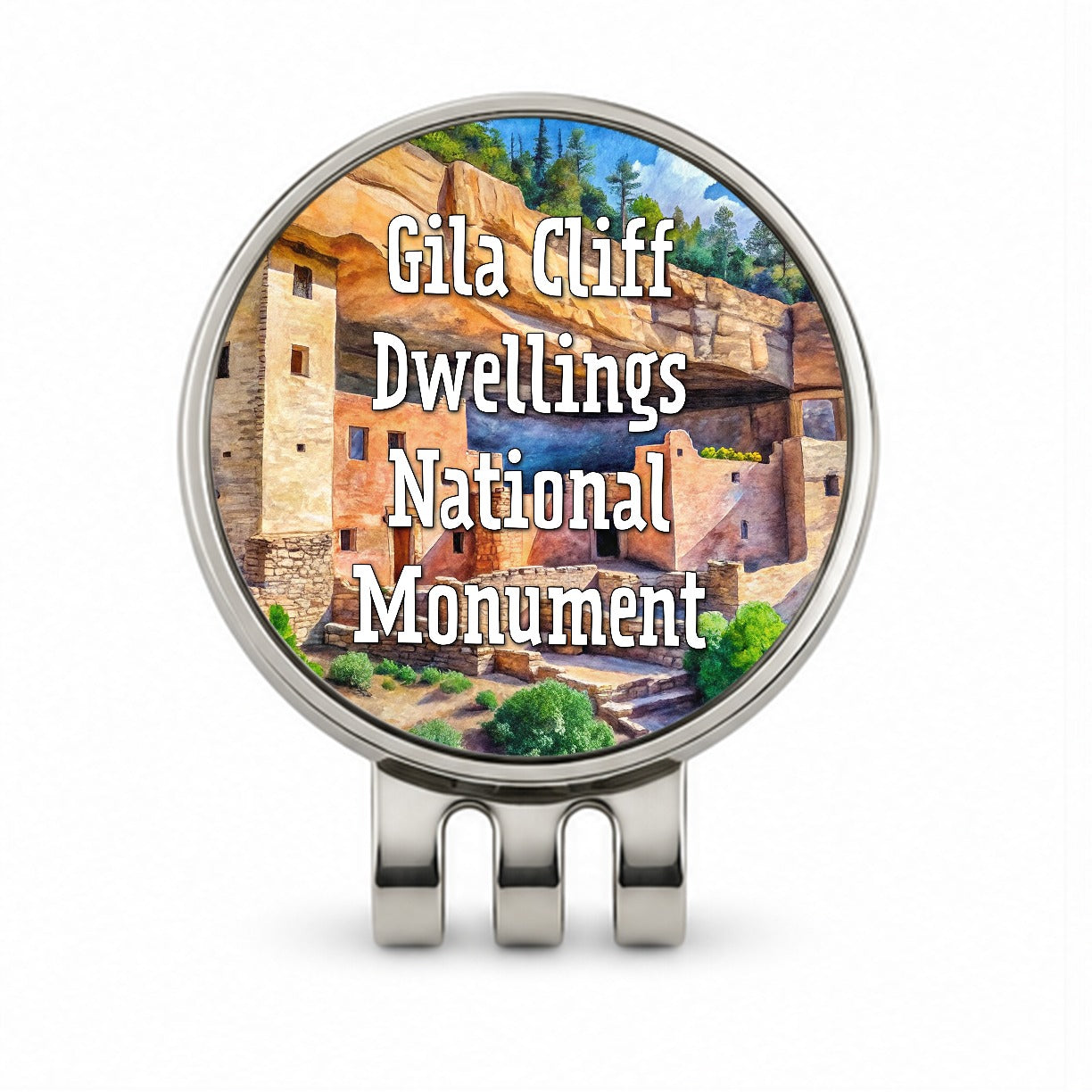 Gila Cliff Dwellings National Monument New Mexico Golf Hat Clip with Ball Marker