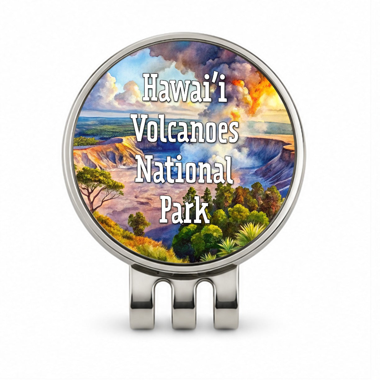 Hawai'i Volcanoes National Park Golf Hat Clip with Ball Marker