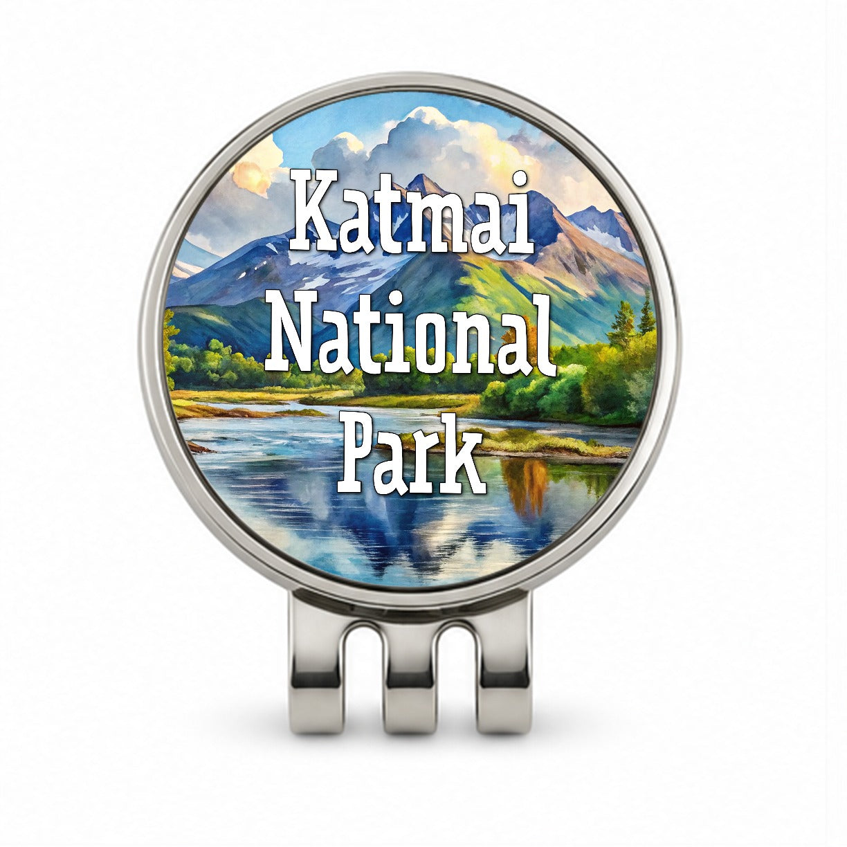 Katmai National Park Alaska Golf Hat Clip with Ball Marker