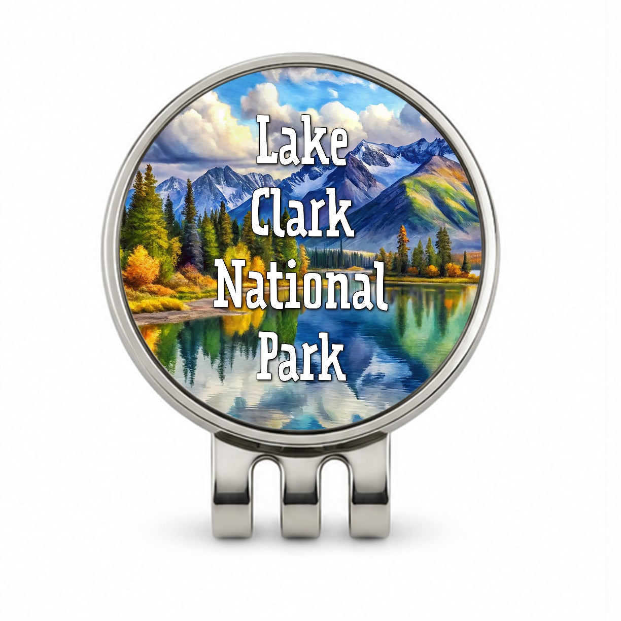Lake Clark National Park Alaska Golf Hat Clip with Ball Marker