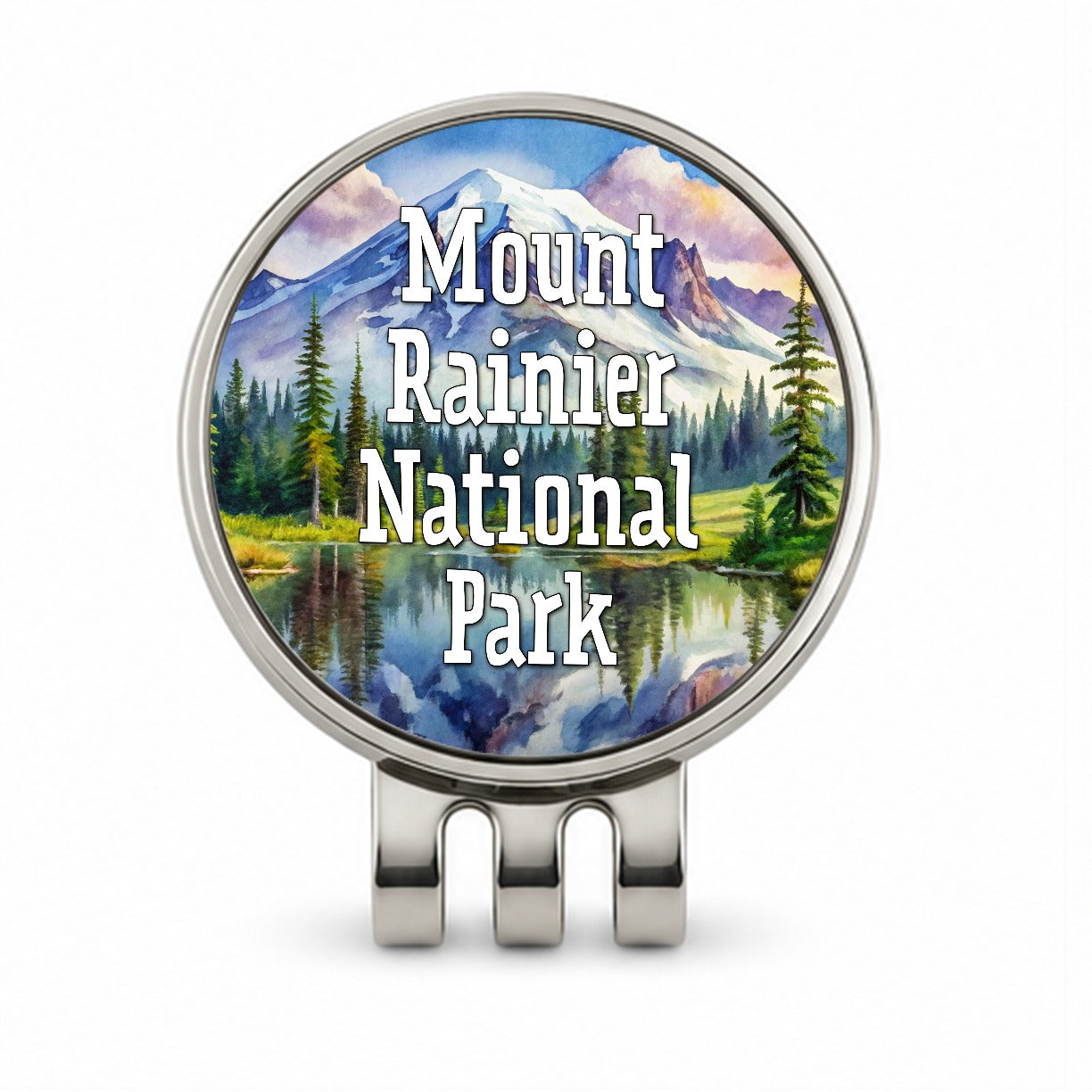 Mount Rainier National Park Washington Golf Hat Clip with Ball Marker
