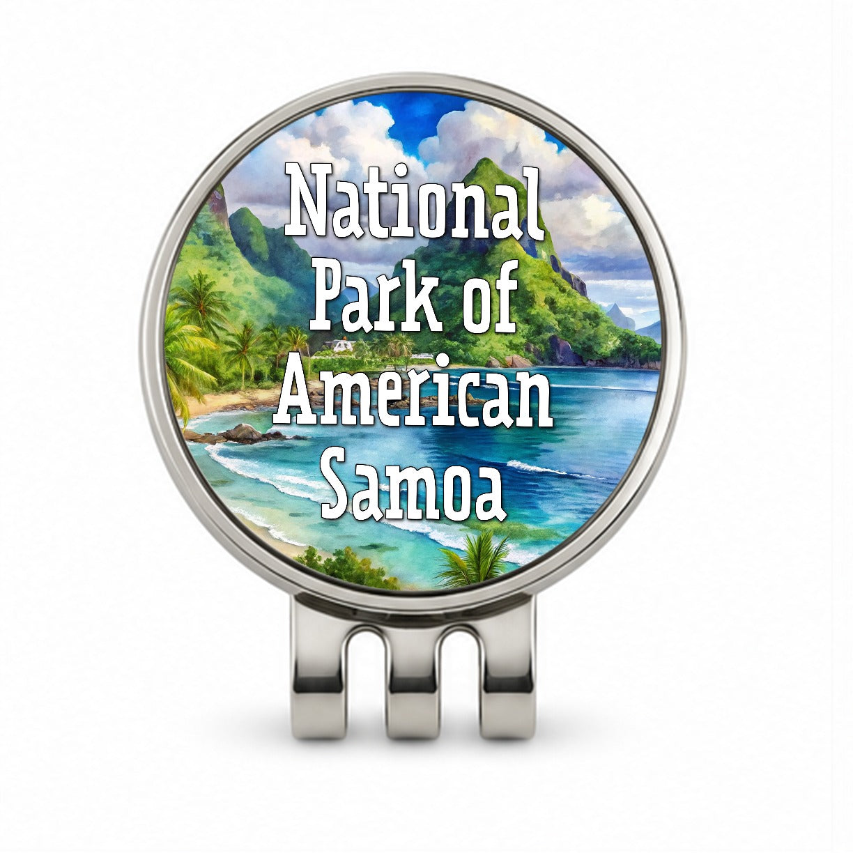 National Park of American Samoa Golf Hat Clip with Ball Marker