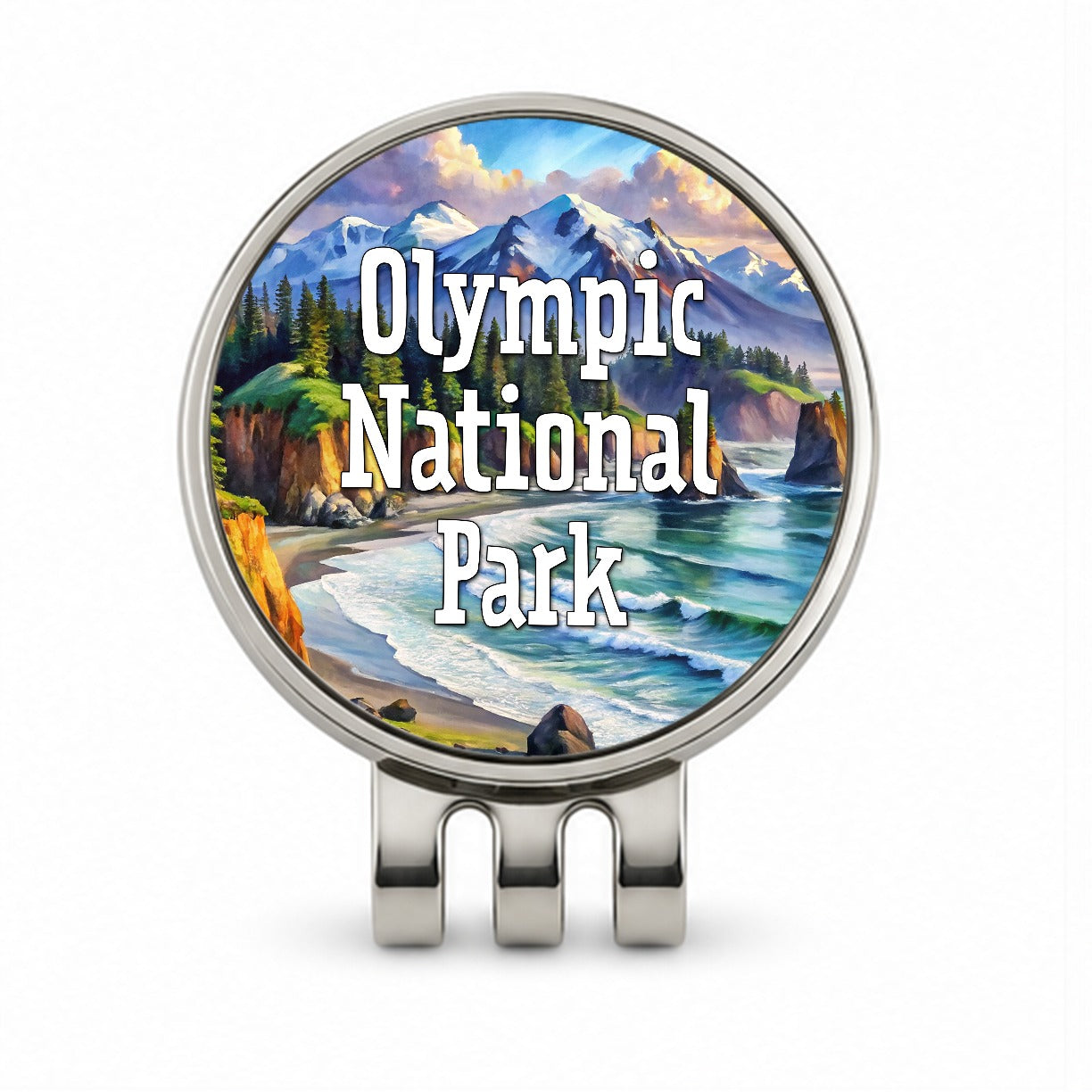 Olympic National Park Washington Golf Hat Clip with Ball Marker