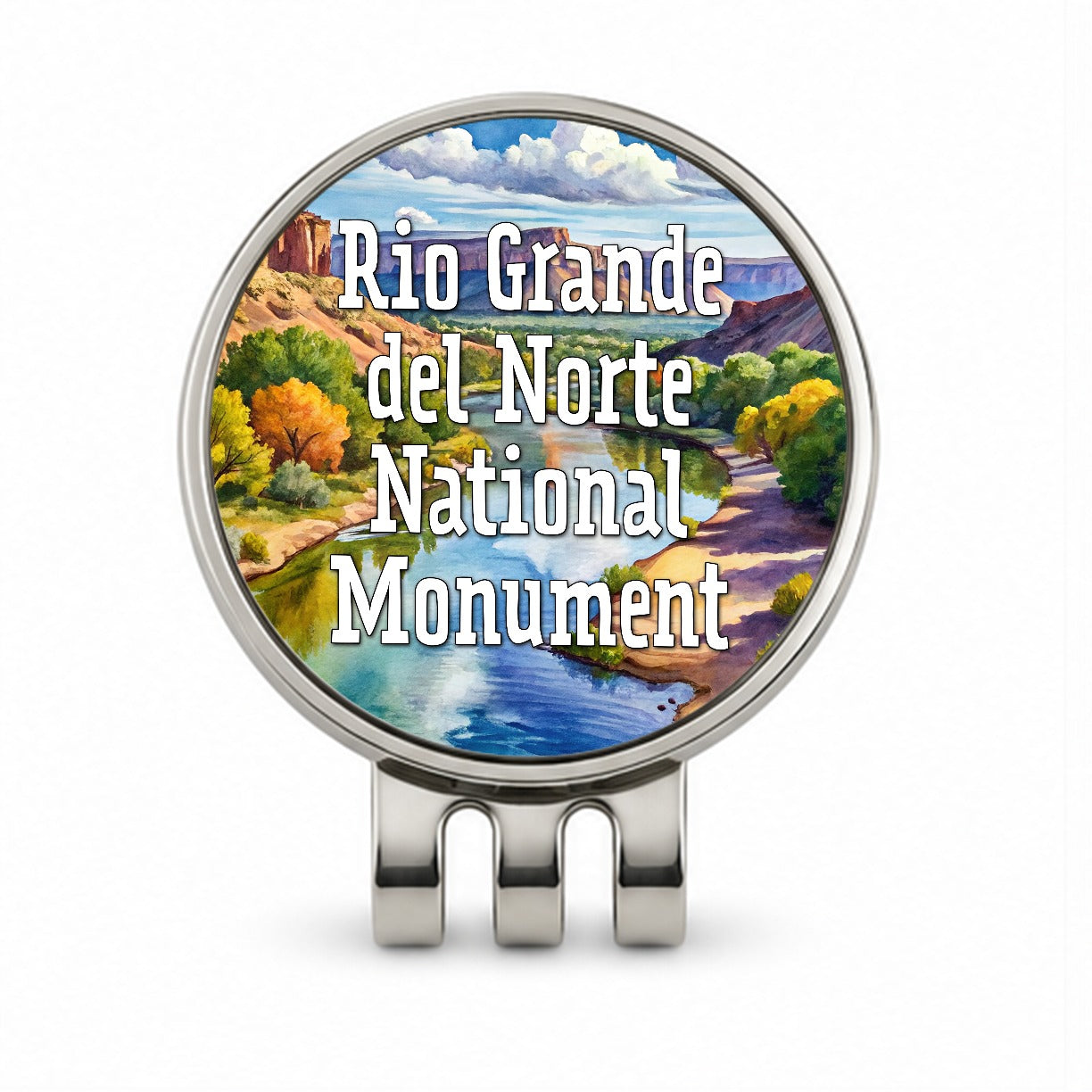 Rio Grande del Norte National Monument New Mexico Golf Hat Clip with Ball Marker