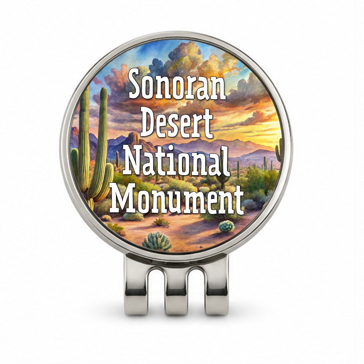 Sonoran Desert National Monument Arizona Golf Hat Clip with Ball Marker