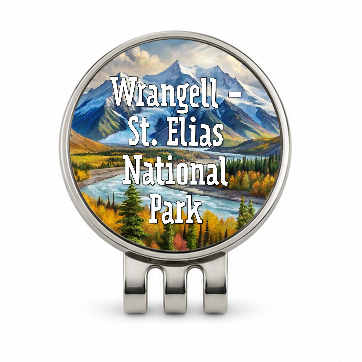 Wrangell - St. Elias National Park Alaska Golf Hat Clip with Ball Marker