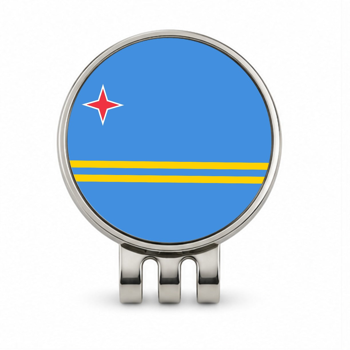 Aruba Country Flag Golf Hat Clip with Ball Marker