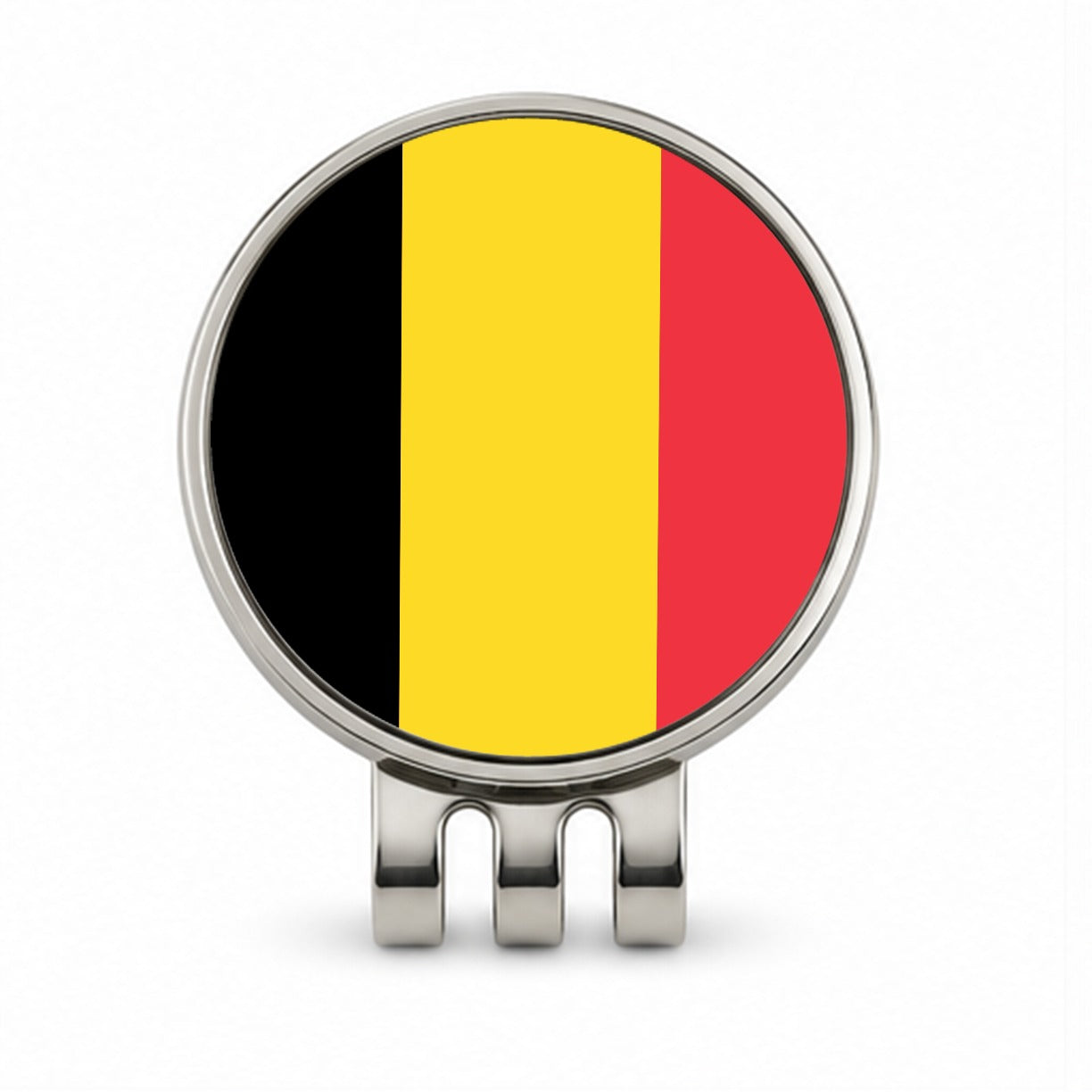 Belgium Country Flag Golf Hat Clip with Ball Marker
