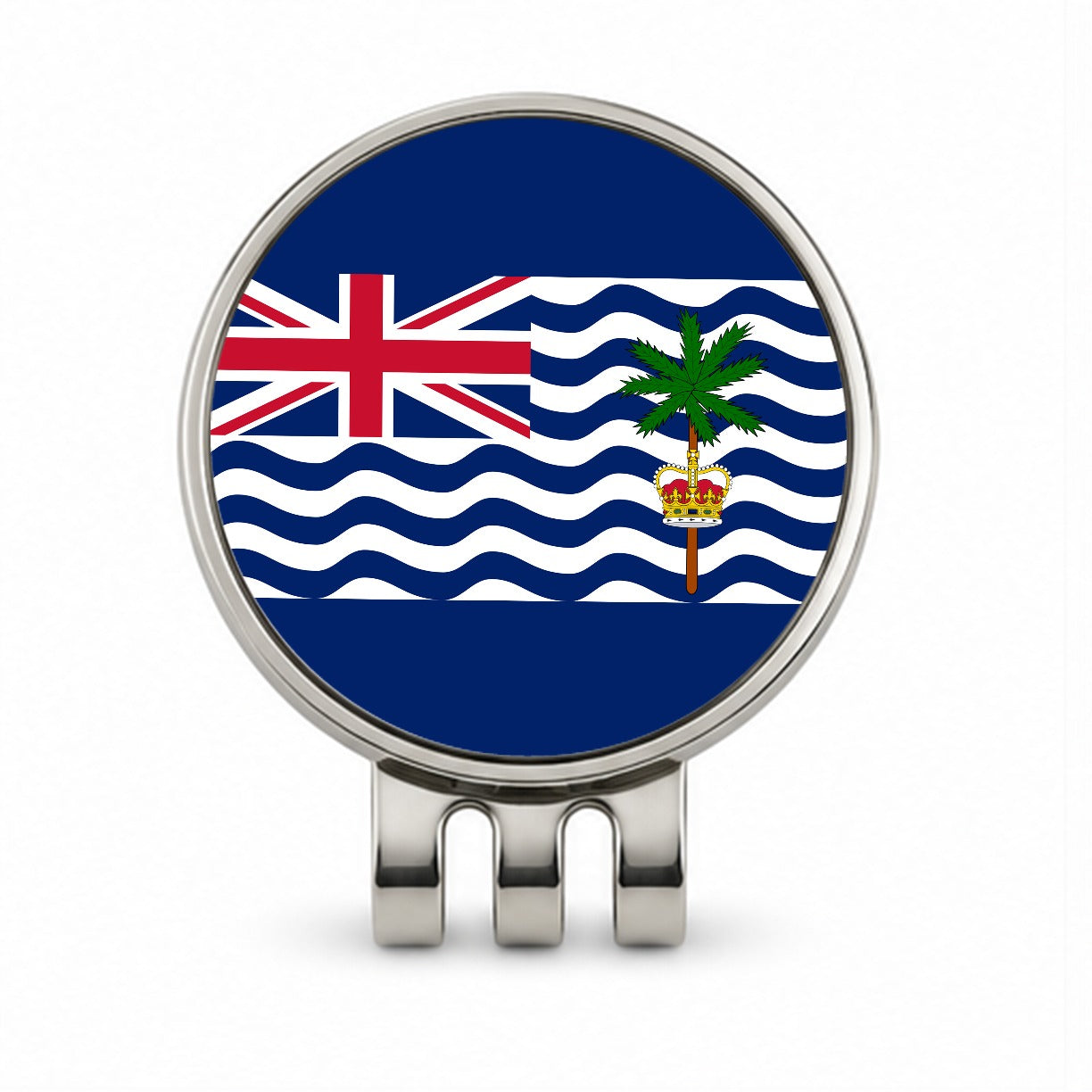 British Indian Ocean Territory Country Flag Golf Hat Clip with Ball Marker