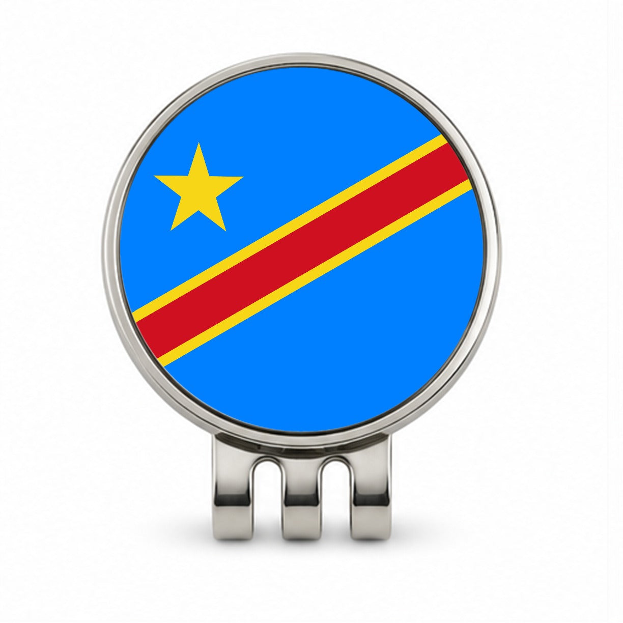 Congo (the Democratic Republic of the) Country Flag Golf Hat Clip with Ball Marker