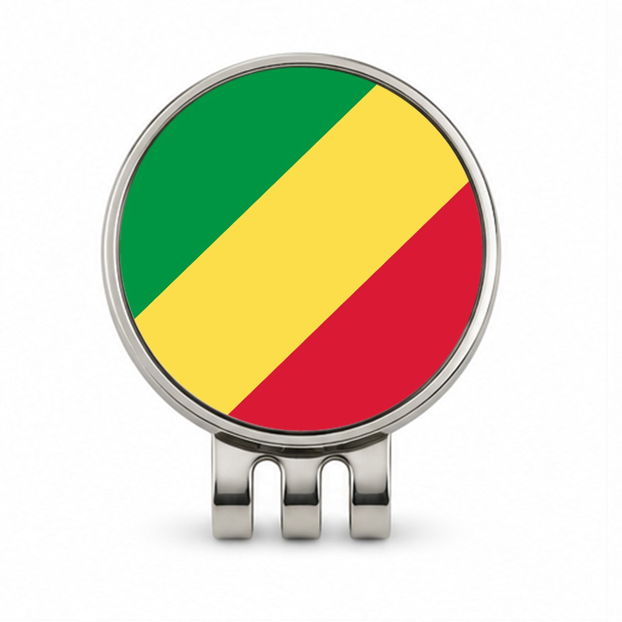 Congo (the) Country Flag Golf Hat Clip with Ball Marker