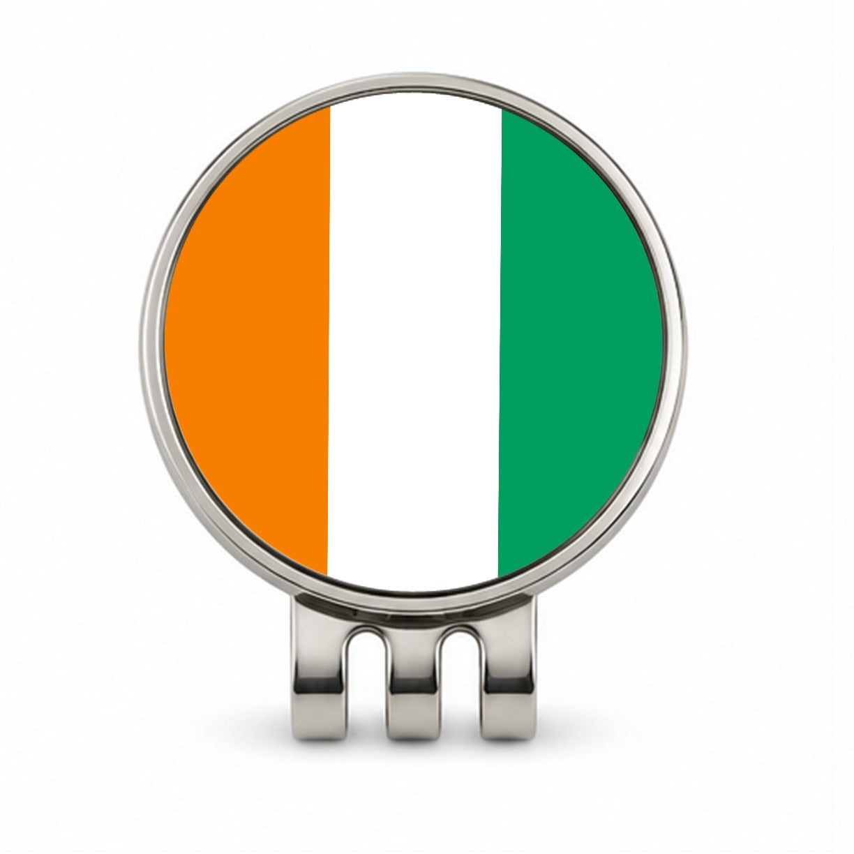 Côte d'Ivoire Country Flag Golf Hat Clip with Ball Marker