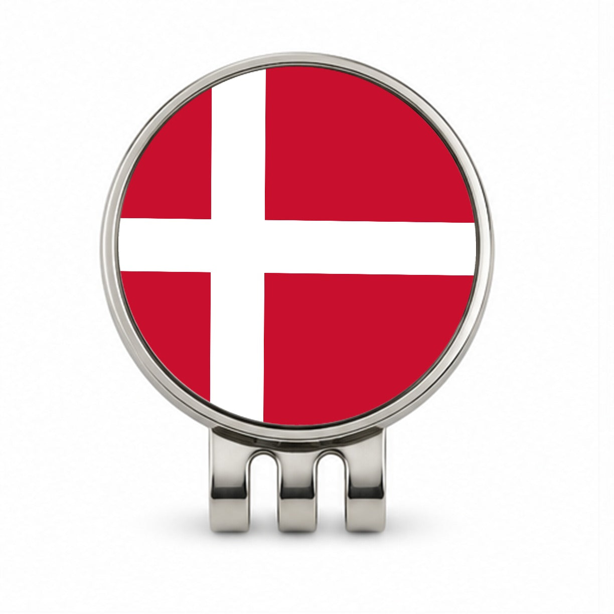 Denmark Country Flag Golf Hat Clip with Ball Marker