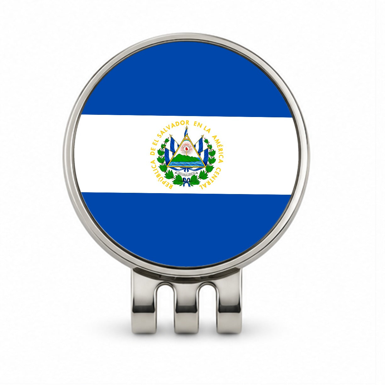El Salvador Country Flag Golf Hat Clip with Ball Marker